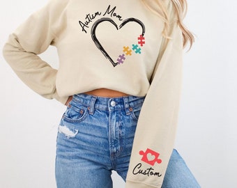 Custom Autism Mom Sweatshirt, Personalized Special Education Shirts, Funny Puzzle Hoodie, Neurodiversity Gifts, Gifts for Autism Mom, F462