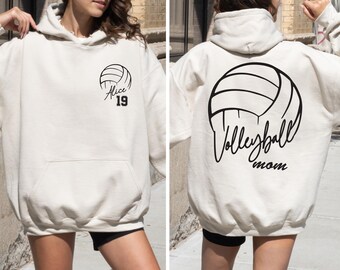 Custom Volleyball Mom Hoodie, Personalized Volleyball Women, Custom Volleyball Number Shirt, Customized Sports Lover Mom Gifts, F211
