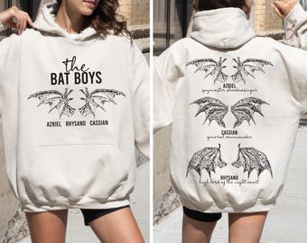 The Bat Boys Double Hoodie, Acotar Velaris Sweatshirt, Women's Fantasy Reader Shirt, Booktok Merch Hoodie, Inspired Wings Shirt, F148