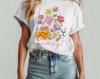 Joy Is On The Horizon Shirt, Boho Hippie Shirt, Positive Quote Sweatshirt, inspirational Shirt, mental Health Shirt, Motivational Gift, F994