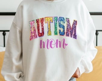 Autism Mama Shirt, Glitter Mom Sweatshirt, Autism Mom Hero Hoodie, Autism Awareness Gifts,F1224