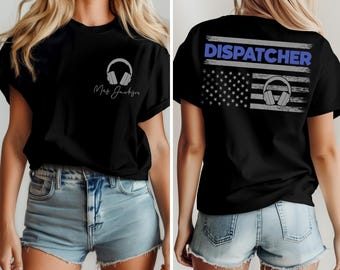 Custom Dispatcher Shirt, Personalized 911 Dispatcher Sweatshirt, Emergency Hoodie, American Flag Shirt, Dispatcher Appreciation Gift, F750