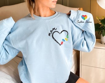 Custom Autism Mom Sweatshirt, Personalized Autism Puzzle Shirt, Funny Autism Teacher Hoodie, Special Education Gifts, Autism Mom Gift, F471