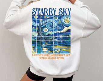 Starry Sky Sweatshirt, Star Galaxy Space Shirt, Milky Way T-shirts, Cosmic Starlight Shirt, Stargazer Astro Hippie Tee, Astronomy Gift, F279