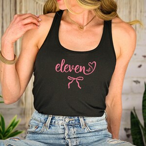 Girly 11th Birthday Shirt, Minimalist 11th  Shirt, Eleven Coquette Bow Bday Shirt, Gift for 11 Year Old, Preppy Bow Birthday Shirt, F1056