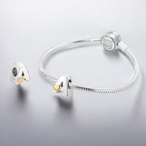 Alphabet Charms aus Sterlingsilber 925 - LOVE Herz Anhänger für Pandora Armbänder