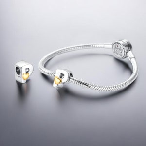 Alphabet Charms aus Sterlingsilber 925 - LOVE Herz Anhänger für Pandora Armbänder