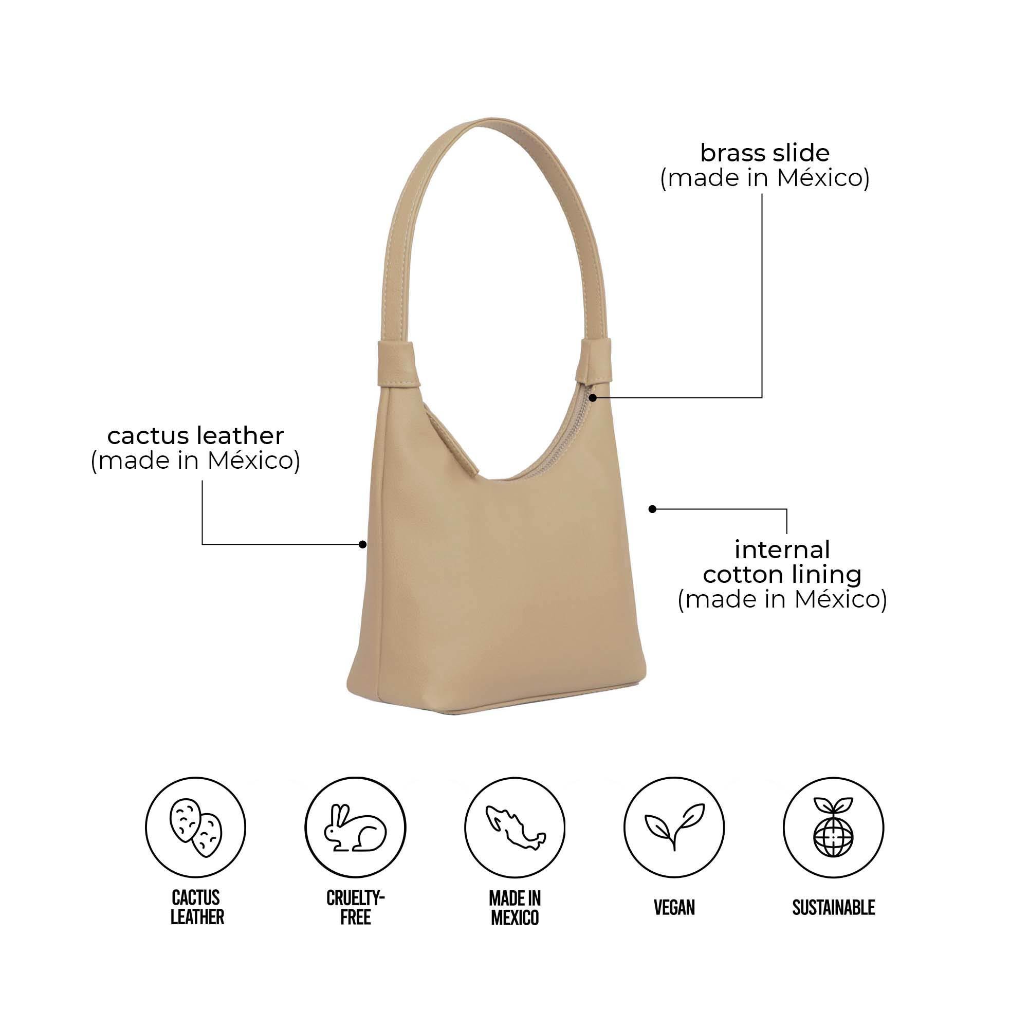 Sac en cuir de cactus végétalien, sac beige unisexe, sac de tous