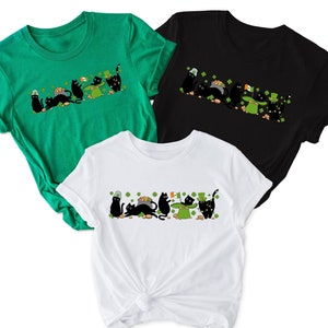 Irish Lucky Cats Sweatshirt, St Paddys Day Cat Lover Shirt, Lucky Irish Sweater, Cat Shamrocks Shirt, Irish Cat Mom Shirt, St Patrick Shirts