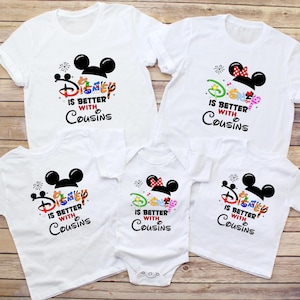 Camisetas de Disney Cousins, Camiseta Disney, Disney es mejor con Cousins, Camisetas a juego de Disney Cousins, Camiseta a juego de la familia Disney, Camiseta Disney