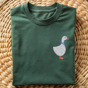 Embroidered Duck Sweatshirt, Embroidered Duck Shirt, Christmas Cute Duck Sweatshirt, Christmas Embroidered Crewneck, Animal Lover Sweater