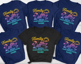 Family Cruise 2026 Shirt, Matching Family Vacation Cruise T-Shirt, Custom Name Cruise Shirts, Cruise Trip Shirts for Family