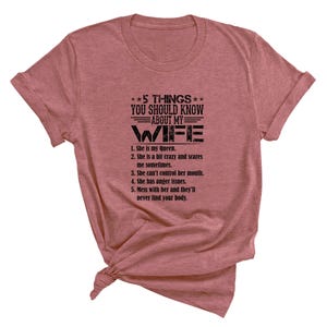 Funny Husband Shirt, 5 Things You Should Know About My Wife Shirt, Funny Husband Sweatshirt, Husband Gift From Wife, Funny Birthday Gift