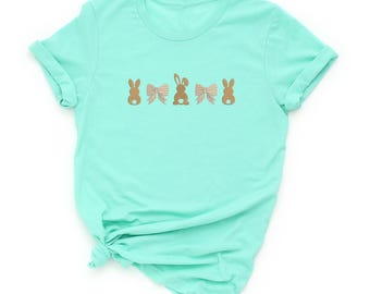 Embroidered Easter Bunny Sweatshirt: Spring Flower Shirt