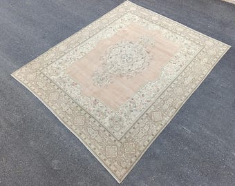 Antique Persian Rug 9.4x11.7 ft | Large Vintage Wool Carpet | Handwoven Oriental Area Rug