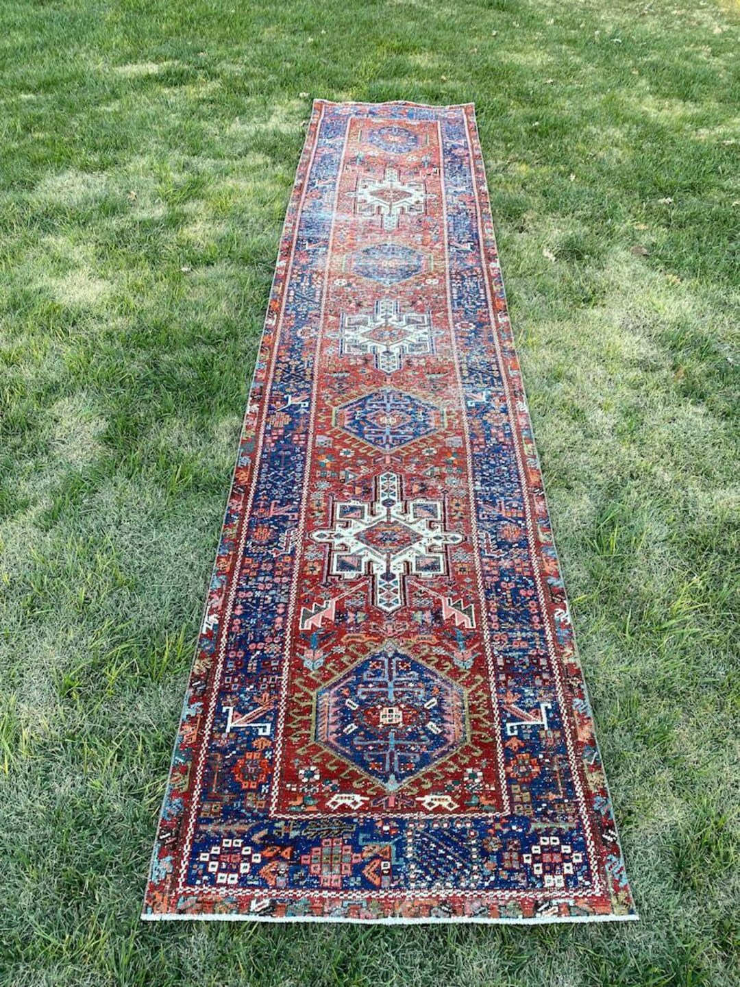Antique Heriz Runner 3x15 Vintage Persian Heriz Long Runner Rug ...
