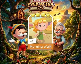Morning Walk Monopoly_Go 4 Star Stickers (Set 12 - 21) NEW ALBUM