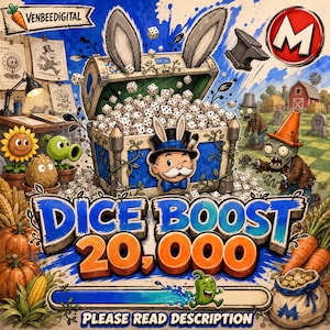Monopoly Dice Boost 20,000 Dice - Fast Service