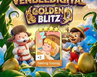 Monopoly_GO 4 Star Golden Blitz Sticker - Feeling Snoozy Set 15