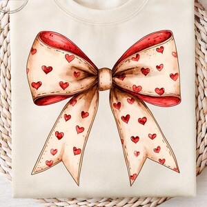 Valentine's day Heart Coquette bow Png, Retro Valentine Shirt Design, Valentine's Day Png, Valentine Love Png, valentine's day bow png image 1