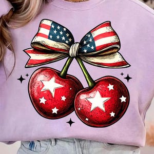 Kokarda American Cherry Coquette Png, Trendy America Png, Amerykańska Kokietka Png, 4 lipca Png, Dzień Pamięci PNG, Dziewczęca USA Png, Czwarty lipca zdjęcie 1