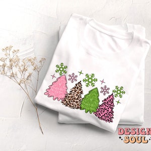 Leopard christmas tree png, leopard christmas print png, merry and bright png, pink christmas png, girly christmas png, coquette christmas image 5