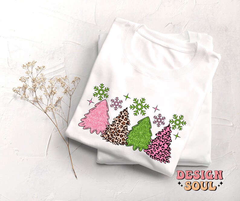 Leopard christmas tree png, leopard christmas print png, merry and bright png, pink christmas png, girly christmas png, coquette christmas image 5