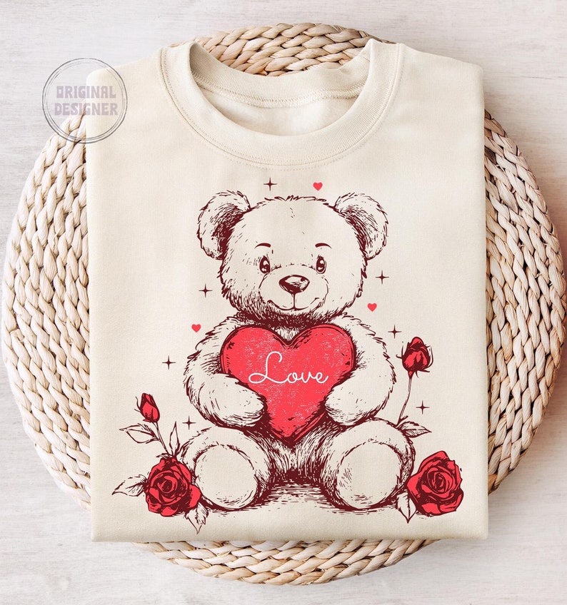 Be mine png, coquette valentines png, retro teddy bear png, valentine bow png, xoxo png, bear with heart png, love png, valentine heart png image 1