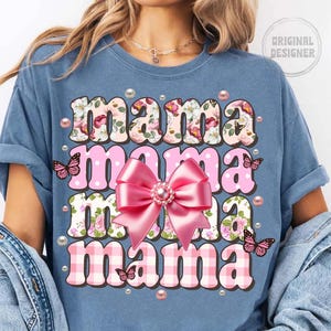 Pärlmamma png, blommig mamma png, mors dag png, preppy mamma blommig pärlkokett rosett, grandmillennial mamma png, rosblommig mamma png, mamma bild 5