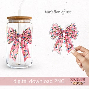 Coquette christmas png, christmas girly png, coquette bow png, trending png, christmas sublimation, holiday vibes png, pink bow png image 4