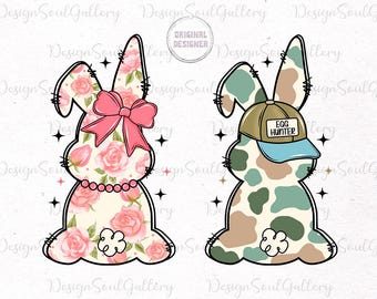 Kid name easter bunny png, easter kids png, egg hunter png, boy girl easter png, toddler kids easter png, easter name png, camo bunny png