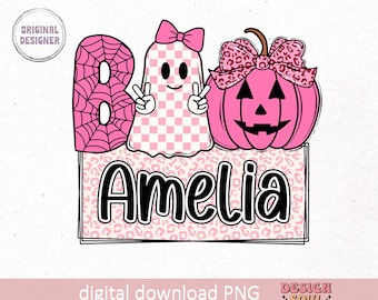 Boo ghost png, personalized halloween kids name png, halloween name png, boo name png, ghost name png, spooky season, halloween girls png