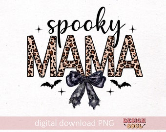 Spooky Mama png, Spooky Vibes png, Kokette Halloween png, Herbst Vibes, Leopard Halloween png, Halloween Mama und ich Sublimation, Herbst png
