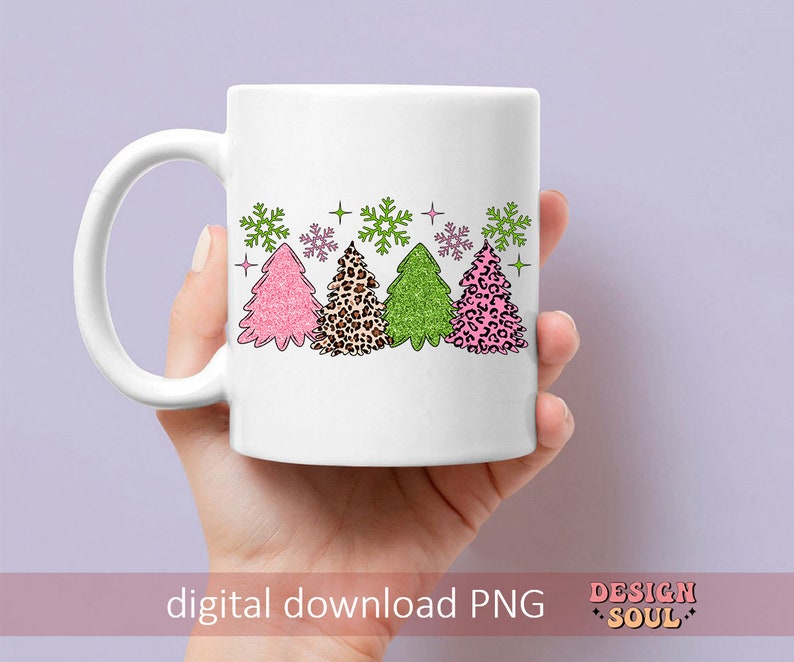 Leopard christmas tree png, leopard christmas print png, merry and bright png, pink christmas png, girly christmas png, coquette christmas image 6