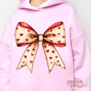 Valentine's day Heart Coquette bow Png, Retro Valentine Shirt Design, Valentine's Day Png, Valentine Love Png, valentine's day bow png image 3