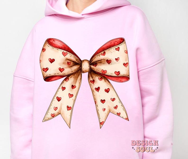 Valentine's day Heart Coquette bow Png, Retro Valentine Shirt Design, Valentine's Day Png, Valentine Love Png, valentine's day bow png image 3
