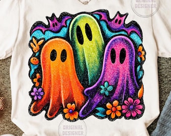 Boo ghost png, leopard halloween png, neon halloween png, spooky season png, halloween bow png, halloween tshirt design, preppy halloween pn