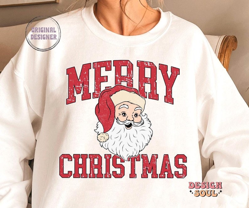 God jul med jultomten png i nöd, god jul png, retro jul png, jultomten png, vintage jultomten png, jul png-filer bild 1
