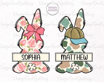 Kid name easter bunny png, easter kids png, boy girl easter png, kids easter png, easter name png, bunny name png, coquette bunny png