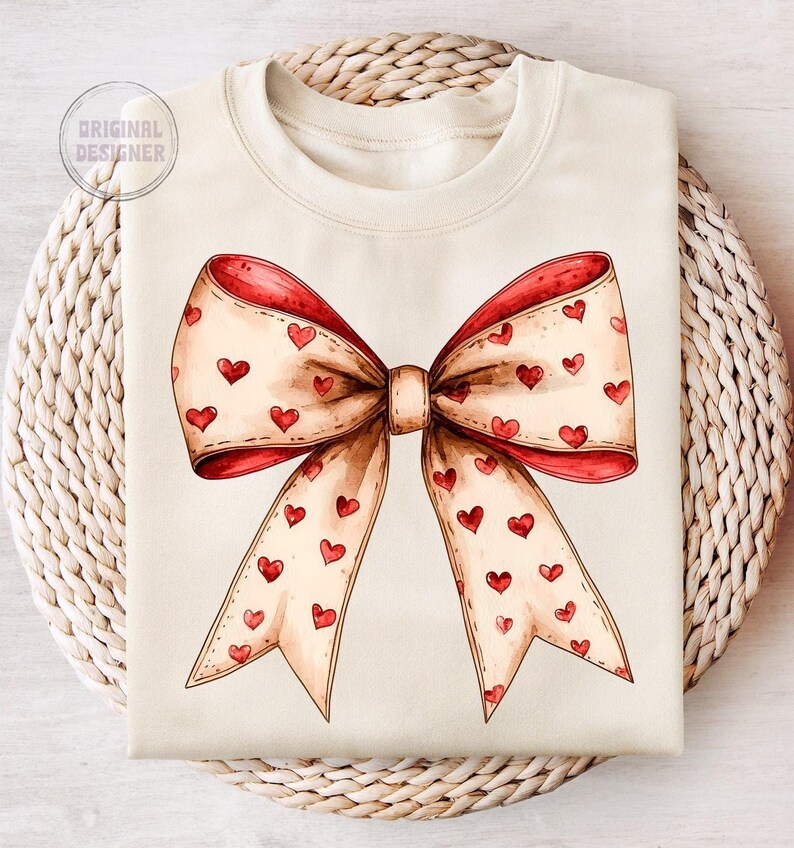 Valentine's day Heart Coquette bow Png, Retro Valentine Shirt Design, Valentine's Day Png, Valentine Love Png, valentine's day bow png image 1