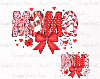 Valentine mama png, valentine mama mini png, coquette valentines bow png, girly valentine png, valentine shirt designs, love png, xoxo png