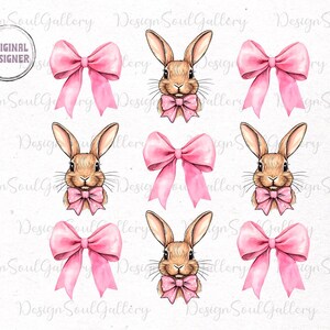 Easter bunny coquette png, coquette easter png, easter bunny png, girls easter png, easter shirt png, bunny bow png, happy easter png image 7