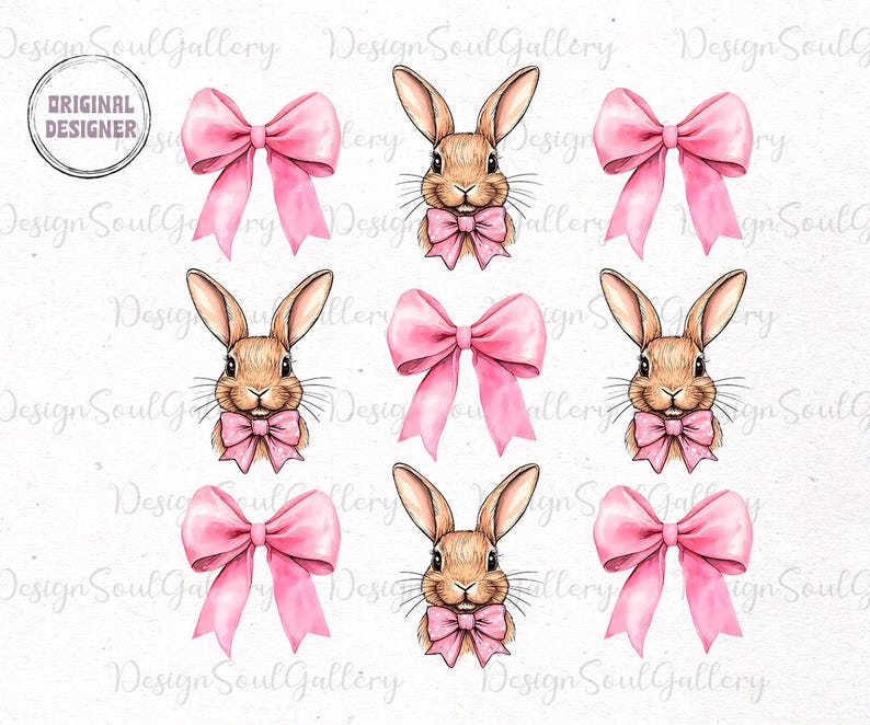 Easter bunny coquette png, coquette easter png, easter bunny png, girls easter png, easter shirt png, bunny bow png, happy easter png image 7