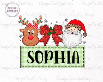 Custom christmas kids png, christmas kid name png, reindeer png, kids christmas png, kid name christmas png, girl christmas png, monogram