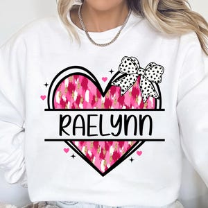 Personalized kid name valentines png, valentine kids png, custom valentine png, girls valentines png, brushstroke heart png, xoxo png image 8