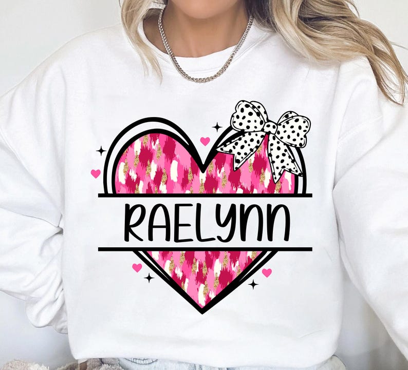 Personalized kid name valentines png, valentine kids png, custom valentine png, girls valentines png, brushstroke heart png, xoxo png image 8