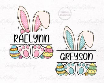 Easter kids png, easter name png,  bunny ears png, boy girl easter png, bunny name png, custom easter png, glitter easter bunny coquette png