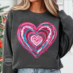 Cuore di San Valentino png, cuore pennellata png, ragazze San Valentino png, San Valentino pennellata png, San Valentino retrò png, design maglietta di San Valentino immagine 5