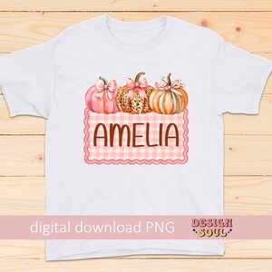 Pumpkin kid name png, fall personalized png, kids fall png, thanksgiving personalized png, fall mini png, Fall Png girls, custom name png image 4