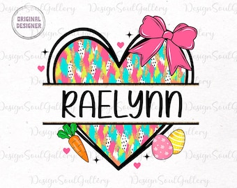 Easter kids png, easter name png, bunny ears png, easter bunny coquette png, girls easter png, bunny name frame png, custom easter png